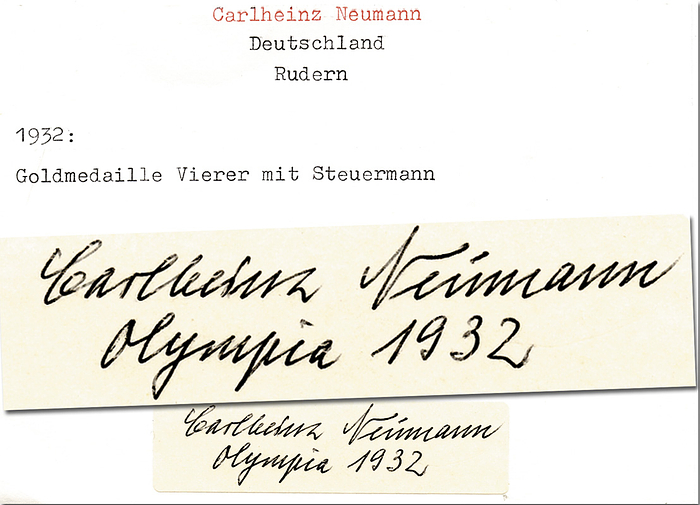 Olympic Games 1932 Autograph rowing Germany