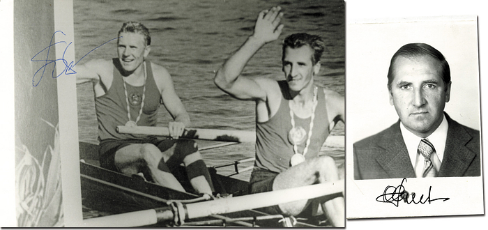 Sorry, no english description is available. ... Olympic Games 1960 Autograph rowing USSR -  Condition: A.....Unterschriften auf Fotos sehr selten. Beide Fotos kommen direkt von den Athleten.