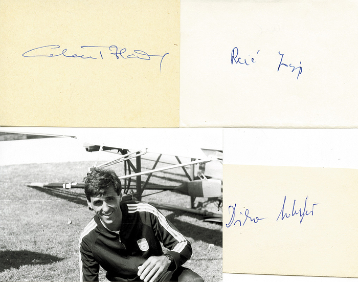 Sorry, no english description is available. ... Olympic Games 1980 Autograph rowing Jugoslawia -  Condition: A.....Dabei S/W-Foto von Zlatko Celent.