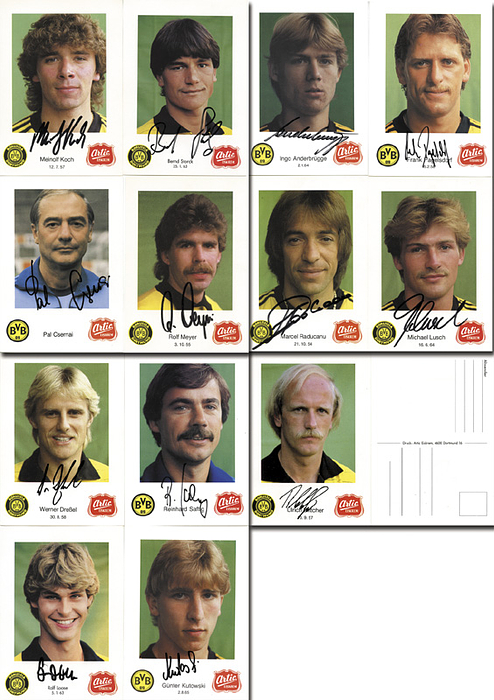 13 Autograph Cards. Borussia Dortmund