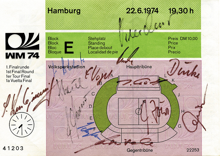 Sorry, no english description is available. ... Ticket: FIFA World Cup 1974.  Germany vs GDR -  Condition: B-.....Original Eintrittskarte Fußball-Weltmeisterschaft 1974.