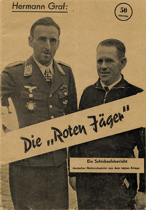 Sorry, no english description is available. ... German Football Players in the 2nd WW:  Magazine - 48 Seiten, 14x20 cm, Karton, ca. 40 s/w-Fotos, Echo-Verlag, Konstanz o.J.. (ca. 1951). Condition: C.....Sehr seltene Broschüre über die deutschen Nationalspieler im zweiten Weltkrieg und ihren Kriegsmannschaften.