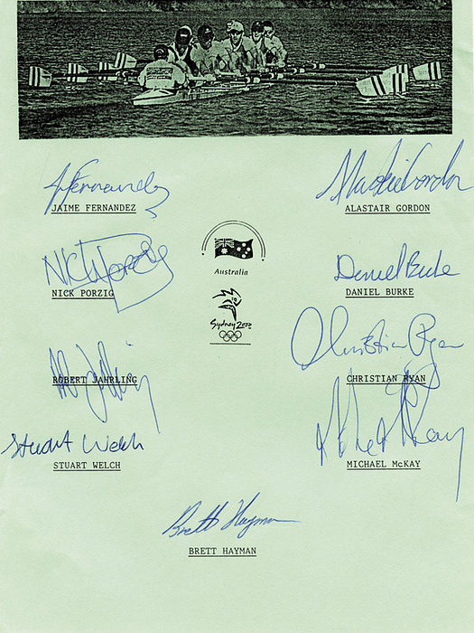 Sorry, no english description is available. ... Olympic Games 2000 Autograph rowing Australia -  Condition: A-.....Selten!.