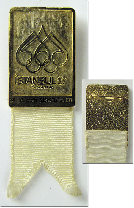 Olympic Games IOC Session badge 1987 Istanbul
