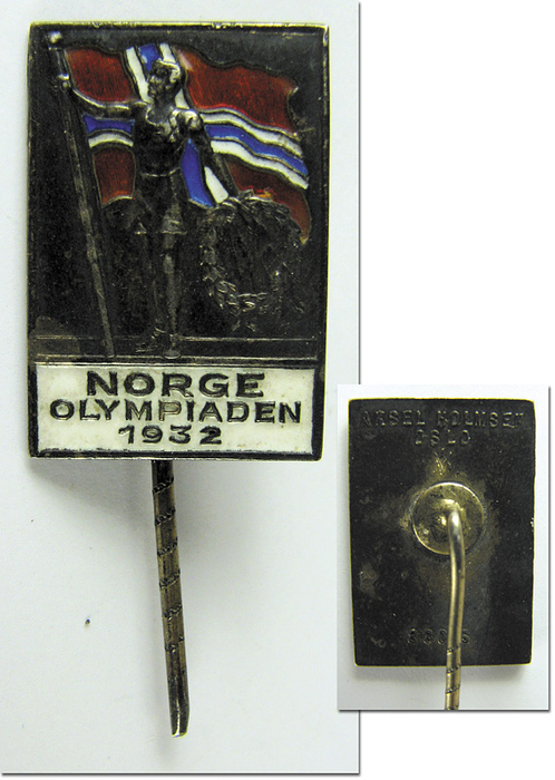 Olympic Games 1932 Silver Team Pin Norway