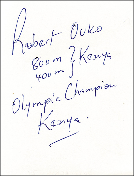 Sorry, no english description is available. ... Olympic Games 1972 Autograph Athletics Kenya -  Condition: A.....Selten!.