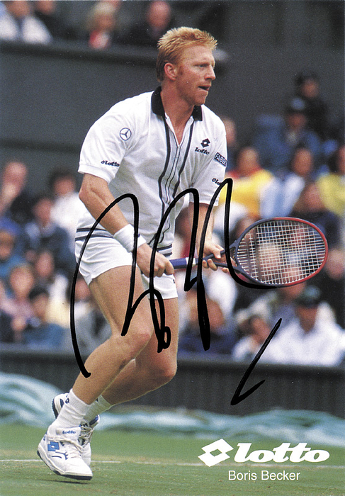 Sorry, no english description is available. ... Tennis Autograph. Boris Becker (GER) 15x10 cm -  Condition: A-.....