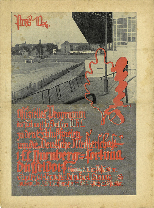 Programm DM1936  | Offizielles Programm Endspiel um die Deutsche Meisterschaft 1.FC Nürnberg - Fortuna Düsseldorf (2:1 n.V.), 21.6.1936 im Poststadion, Berlin.