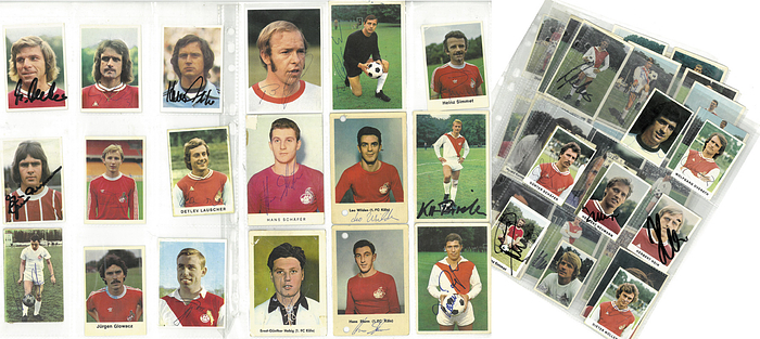 Köln,1.FC - Sammelbilder  | 58 Sammelbilder des 1.FC Köln von 1962 - 1971 aus verschiedenen Serien (Heinerle, Sicker, Bergmann) alle mit original Signaturen der Spieler!.