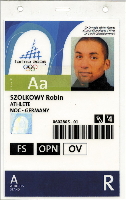 Olympic Games 2006. Identity Card Figure scating