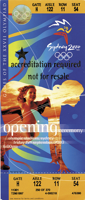 Olympic Games 2000. Ticket Opening Ceremony