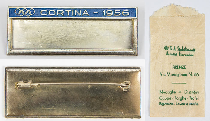 Olympic Games Cortina 1956 Rare badge