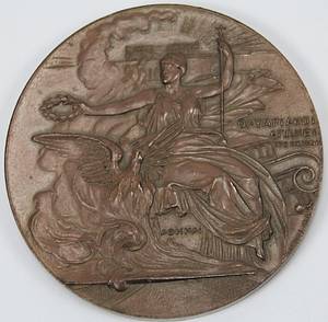 Olympic Games 1896 Athens. Participation medal - Official Participants medal for the first modern time Olympic Games in Athens 1896 for athelts, Jury and Officials. By N. Lytas. Bronze,  Size 5cm. Condition: A- - Bild 2