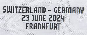 UEFA Euro 2024 match worn football shirt Germany - Original match-worn/issued Germany shirt with the number 17. Worn by Florian Wirtz on June 23, 2024, in a group match against Switzerland at the European Football Championship. Switzerland - Germany 1:1. Status:AAB --Short-sleeved jersey; size M; DFB logo, 4 World Cup stars, and adidas logo rubberized; match details, player name, and number (front and back) rubberized; 'Deutschland' lettering rubberized on the back of the collar; jersey with UEFA Euro 2024 Trophy patch and UEFA Foundation for Children patch; adidas Heat.Rdy. Jersey comes from the collection of a DFB official. Condition: A - Bild 5