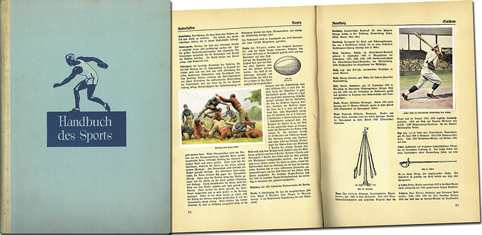 Sorry, no english description is available. ... German Sticker Album Sanella 1932 w. Babe Ruth - 119 Seiten, 20x28cm, Leinen, 100 farbige Sammelbilder (komplett mit Babe Ruth - Sticker.), Deutsche Jugendbücher, Berlin 1932. Condition: C.....Sportlexikon mit farbigen Sammelbildern mit Sportstars, Wettkampfszenen oder Darstellungen der Sportarten. Mit dem gesuchten Sammelbilder von Babe Ruth!!!!.