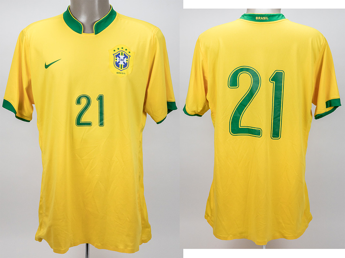 match worn football shirt Brasil 2006