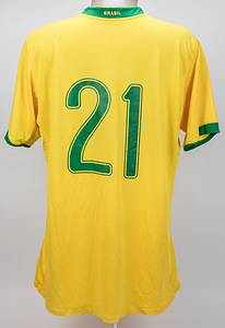 Original match worn Spielertrikot von Brasilien mit der Rückennummer 21. Getragen von Diego am 15.11.2006 im Freundschaftsspiel gegen die Schweiz in Basel. Schweiz - Braslien 1:2. Status:AAB. - Bild 3