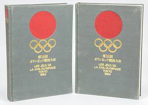Les Jeux de la XVIII. Olympiade Tokyo 1964. Rapport Officiel du Comité Organisateur. Zwei Bände. - Bild 2