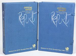 Olympic Games Seoul 1988 Official Report Englisch - Edition. 2 Volumes. 800 pages, 39x28 cm. Decorative silk cover, gold embossed. In original plastic case (case shows signs of use). Condition: A-B - Bild 3