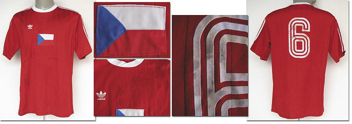 Original match worn Spielertrikot von der Tschechoslowakei mit der Rückennummer 6. Getragen im Freundschaftsspiel gegen Deutschland am 14.04.1982 in Köln. Deutschland - Tschechoslowakei 2:1. Tauschtikot direkt aus der Sammlung eines Deutschen Nationalspielers. Status:AAA.