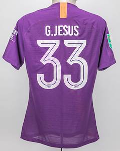 Original match worn / issued Spielertrikot von Manchester City mit der Rückennummer 33. Getragen von Gabriel Jesus am 23.01.2019 im Halbfinale des Carabao Cups (League Cup) gegen Burton Albion FC.  Burton - Man City 0:1. Status:AAC. - Bild 3