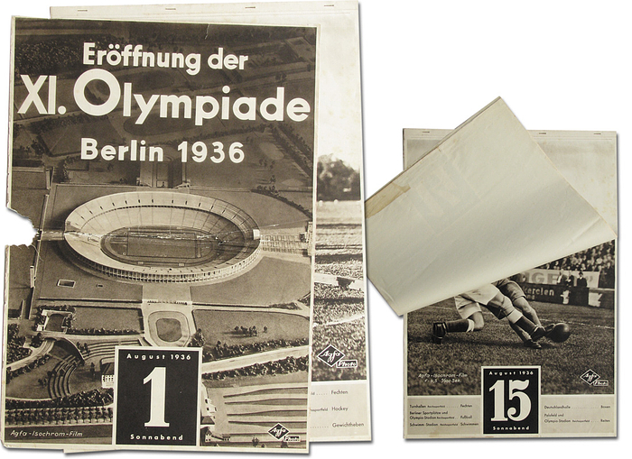 Wall calendar olympic games 1936 Agfa 64x44 cm