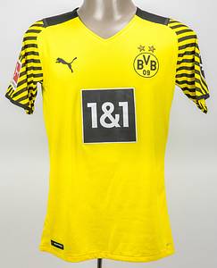 Original match worn / issued Spielertrikot von Borussia Dortmund mit der Rückennummer 8. Getragen von Mahmoud Dahoud am 11.09.2021 im Spiel der Fußball Bundesliga gegen Bayer 04 Leverkusen; Leverkusen - Dortmund 3:4. Status:AAC. - Bild 2