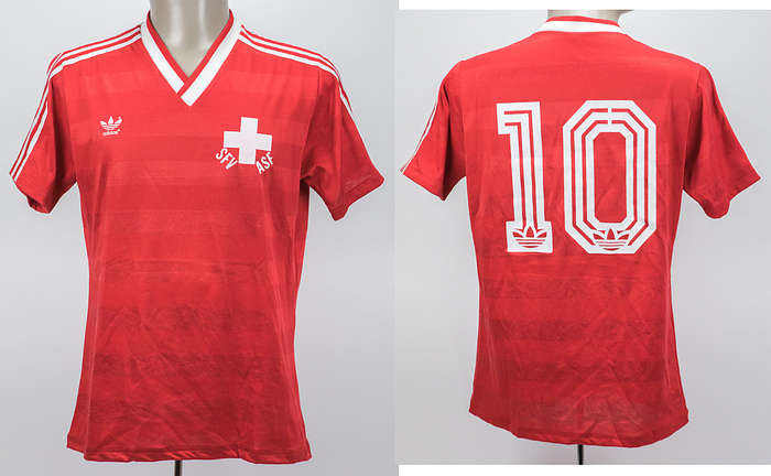 match worn football shirt Switzerland 1984