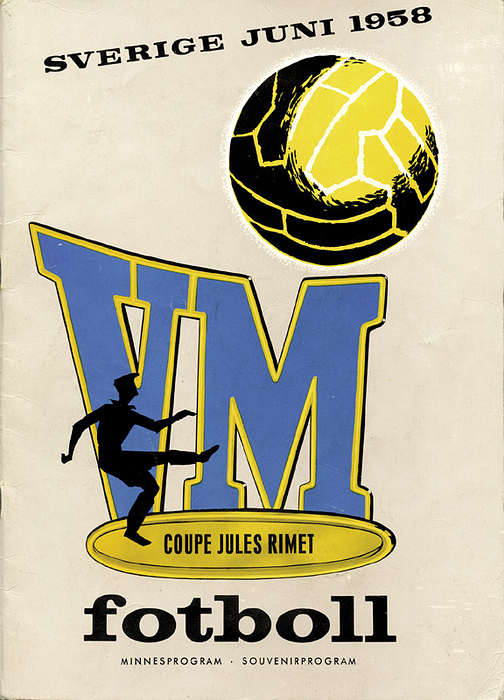 Programm WM 1958  | Sverige Juni 1958. VM Coupe Jules Rimet fotboll. Souvenirprogramm.