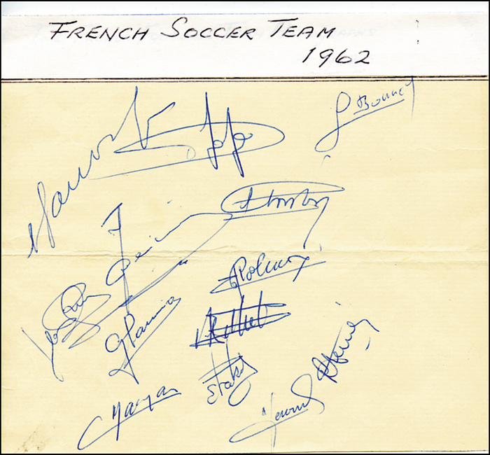 Autograph Football France Team 1962