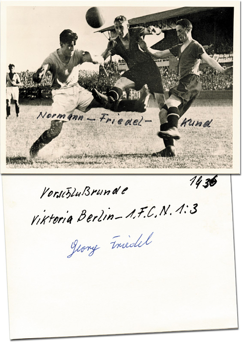 (1913-1987) Blancobeleg mit Originalsignatur von Georg Friedel. 1 A-LS 1937 gegen die Niederlande. 10x7,5 cm.