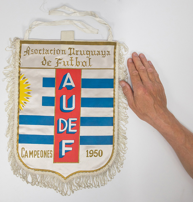 Football match pennant. Uruguay 1952