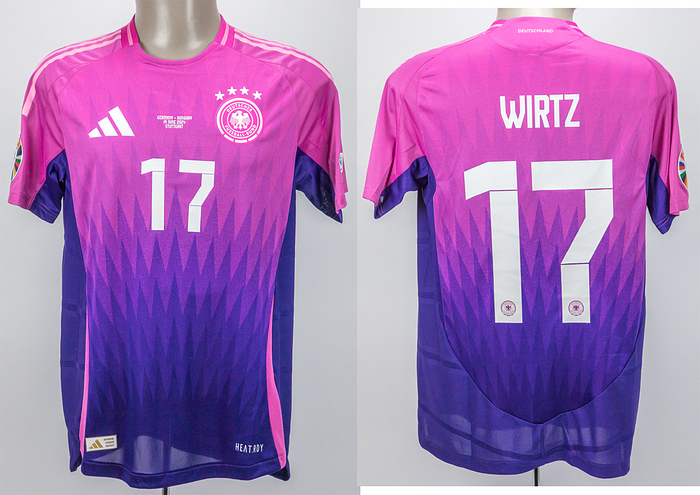 DFB - Trikot 2024 EM  | Original match issued Spielertrikot von Deutschland mit der Rückennummer 17. Vorbereitet für Florian Wirtz am 19.06.2024 im Gruppenspiel der Fußball Europameisterschaft gegen Ungarn. Deutschland - Ungarn 2:0. Status:AAC