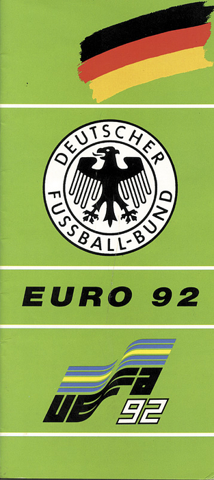 UEFA Euro 92 Sweden. Official Teambook Germany