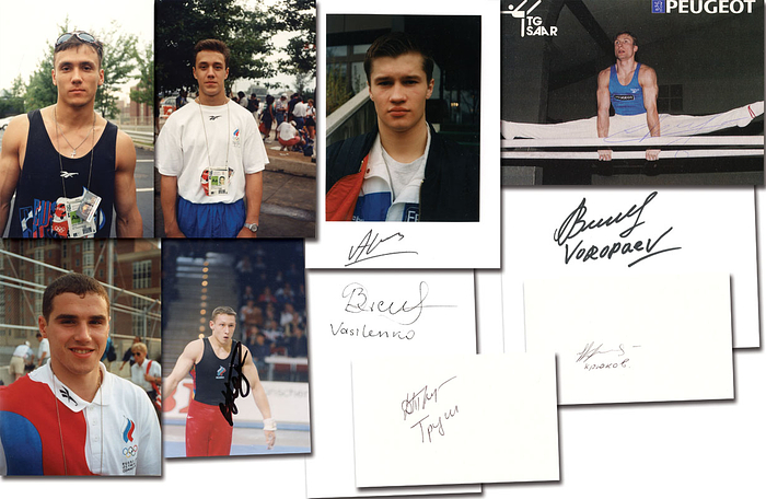 Sorry, no english description is available. ...  Condition: A-.....Alles face-to-face Autographen. Dabei 3 Farbfotos der Athleten.