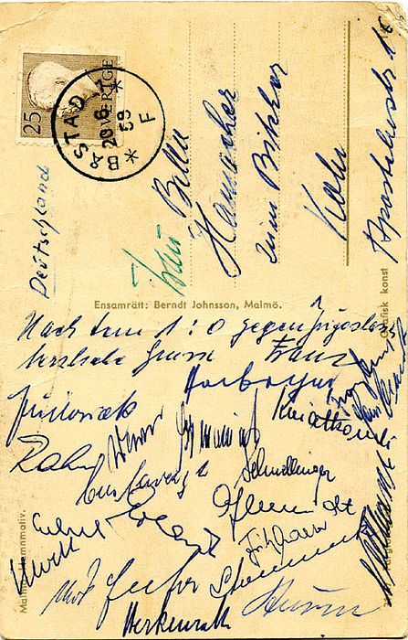 Autograph World Cup 1958. Team Germany