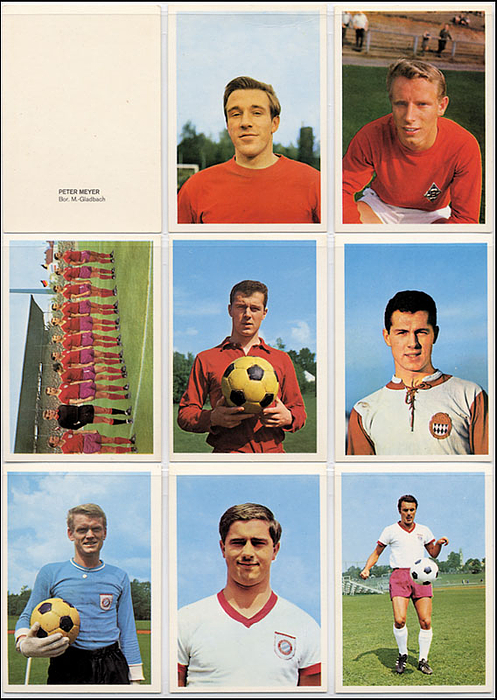 64 Sammelbilder Bergmann Bundesliga 1967/68.. Komplette Serie. Je 6,5x9cm, Karton.
