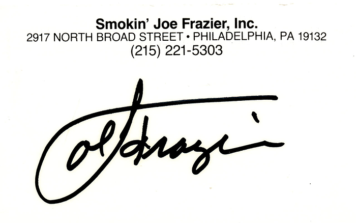 Boxing World Champion Autograph Joe Frazier