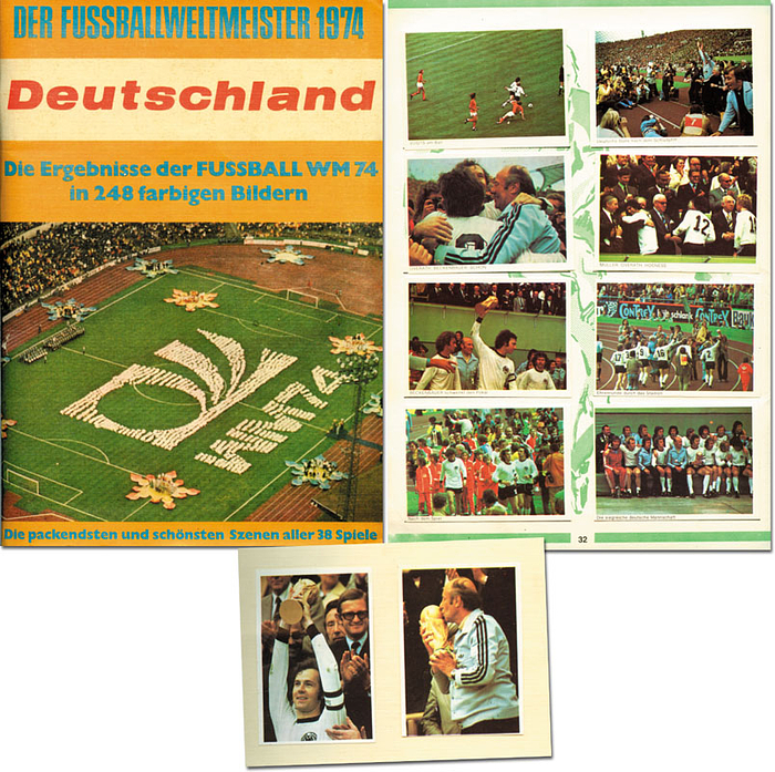 Fußball WM 74. Die Ergebnisse in 248 farbigen Bildern. Mit Sonderbild Nr. 249+250!!.