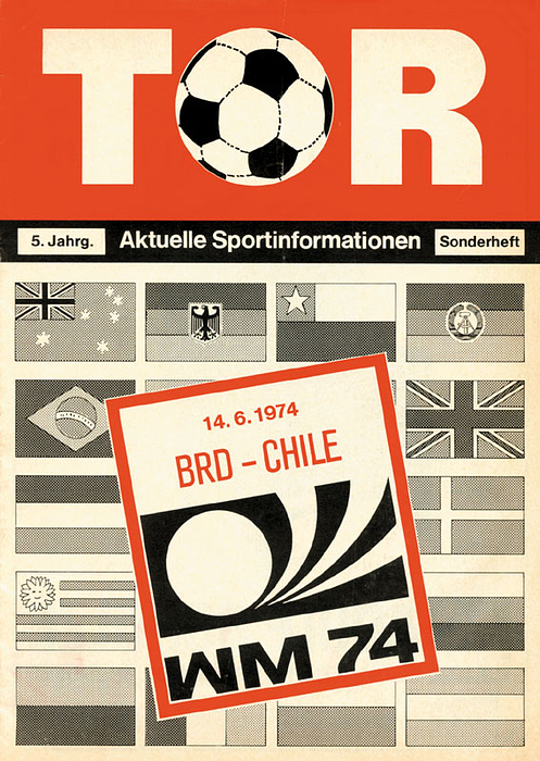 BRD - Chile, 14.6.1974. Programm von "Tor. Aktuelle Sportinformationen".