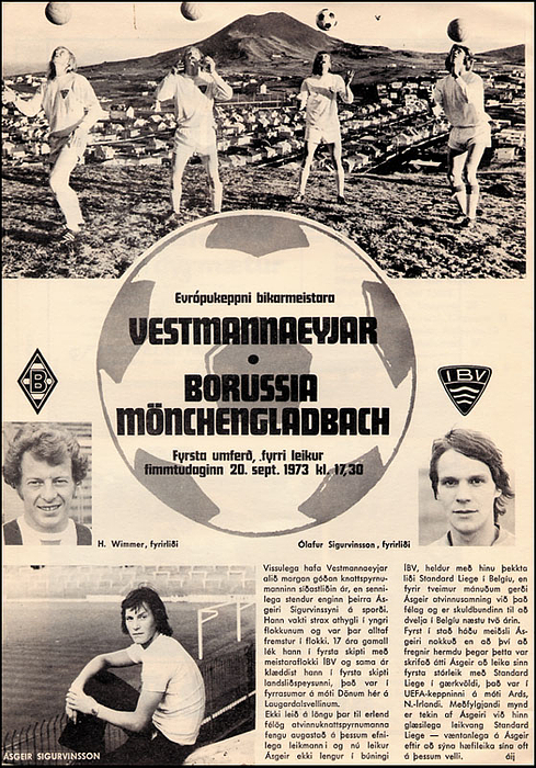 Europapokal der Pokalsieger Vestmannaeyjar - Borussia Mönchengladbach. 20.9.1973 in Island.