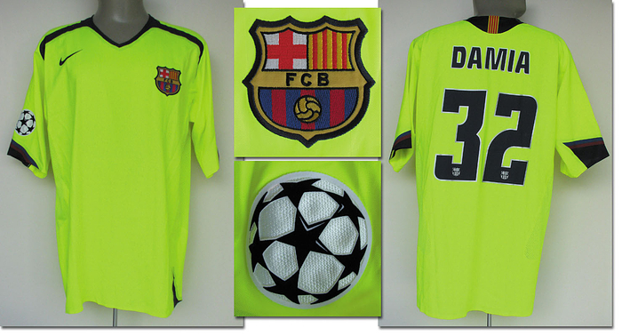 Barcelona, FC - Trikot 05  | Original match issued Spielertrikot von FC Barcelona mit der Rückennummer 32. Vorbereitet für Damia Abella im CL-Spiel gegen Werder Bremen. Seltenes gelbes Auswärtstrikot. Status:ACB