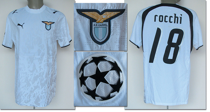 Original match worn / issued Spielertrikot von Lazio Rom mit der Rückennummer 18. Getragen von Tommaso Rocchi im CL-Spiel gegen Werder Bremen am 24.10.2007. Werder Bremen - Lazio Rom 2:1. Status:AAA.