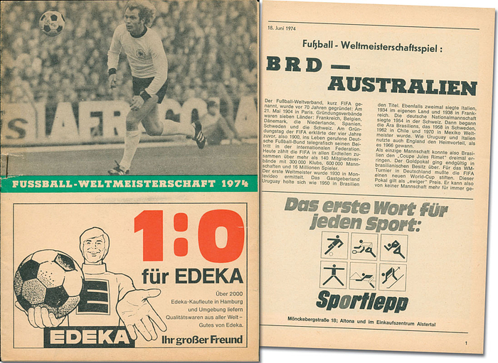 World Cup 1974. Programm Germany v Australia