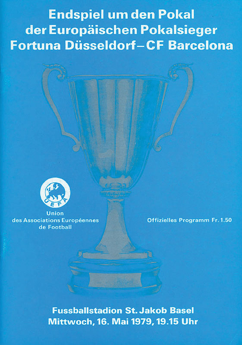 Endspiel Europapokal der Pokalsieger. Fortuna Düsseldorf - CF Barcelona. 16.5.1979, Basel.