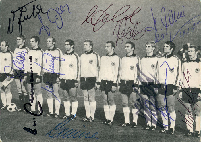 Autograph German World Cup Football Team 1970
