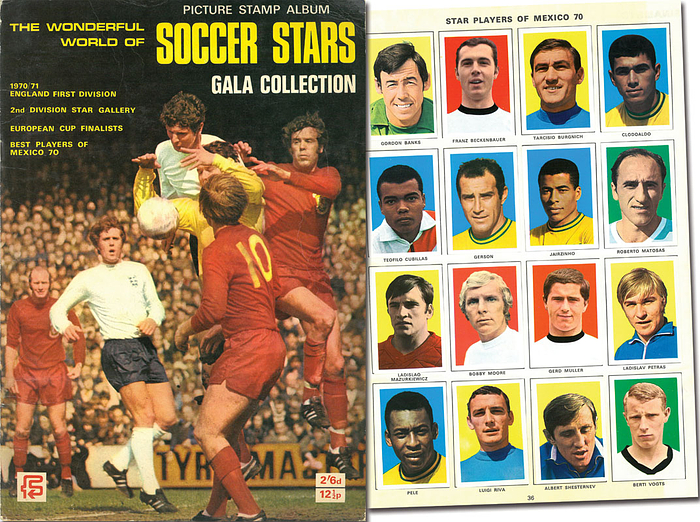 The wonderful World of Soccer Stars. Gala Collection.  England First Division 1970-1971. 2nd Division Star Gallery. European Cup Finalists. Best Players of mexico 70 (with Pele Sticker).