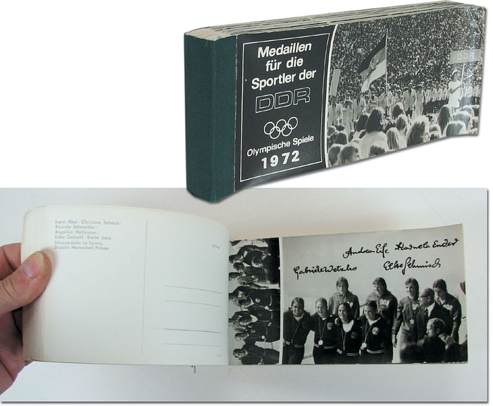 Medaillen für die Sportler der DDR Olympische Spiele 1972. Postkartenbuch.
