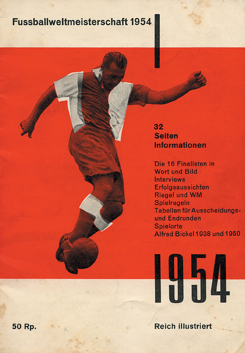 Fußballweltmeisterschaft 1954. Die 16 Finalisten in Wort und Bild, Interviews, Erfolgsaussichten, Riegel und WM, Spielregeln, Tabellen für Ausscheidungs- und Endrunden,Spielorte, Alfred Bickel 1938 und 1950.