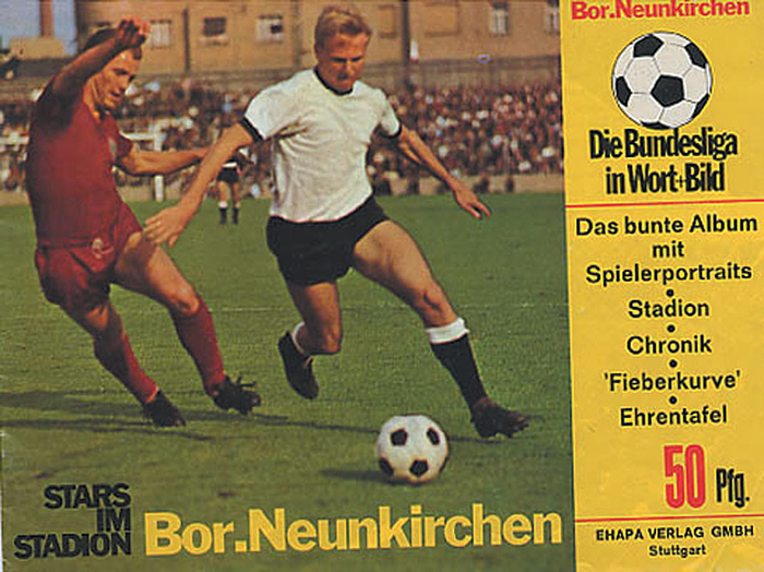 Stars im Stadion. Borussia Neunkirchen. Das bunte Album mit Spielerportraits. Stadion. Chronik. „Fieberkurve“. Ehrentafel.